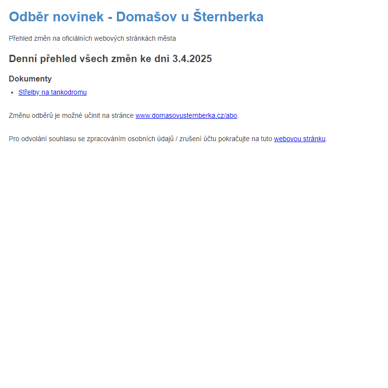 Odběr novinek ze dne 3.4.2025