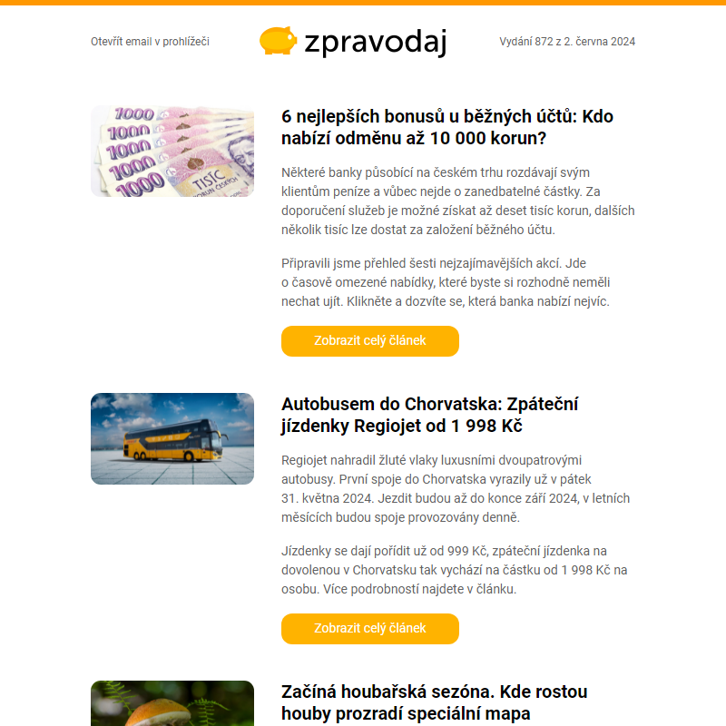 Skrblík » Nejlepší bonusy za založení účtu | Chorvatsko za 1 998 Kč | kde rostou houby