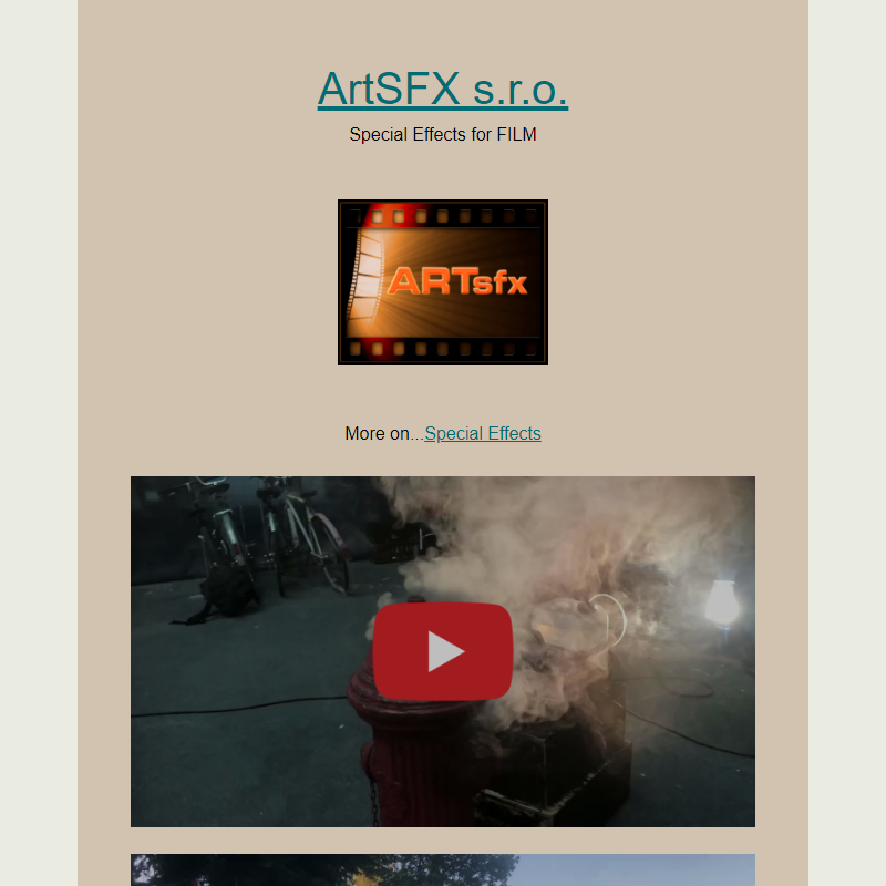 ArtSFX s.r.o. - The Biggest Special Effects Company in the Czech Republic