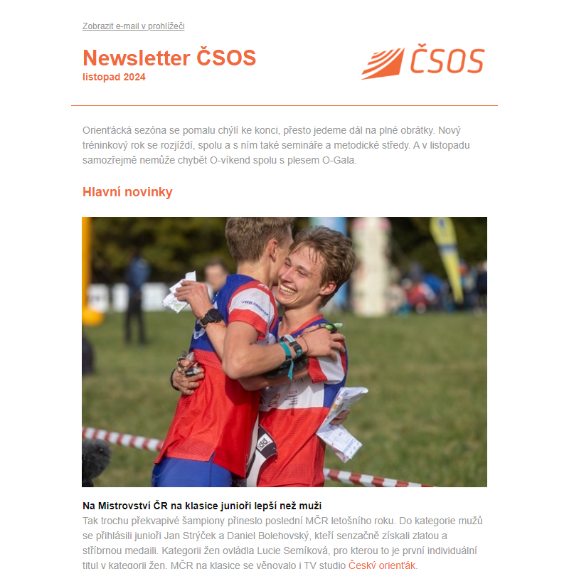 Newsletter ČSOS listopad 2024