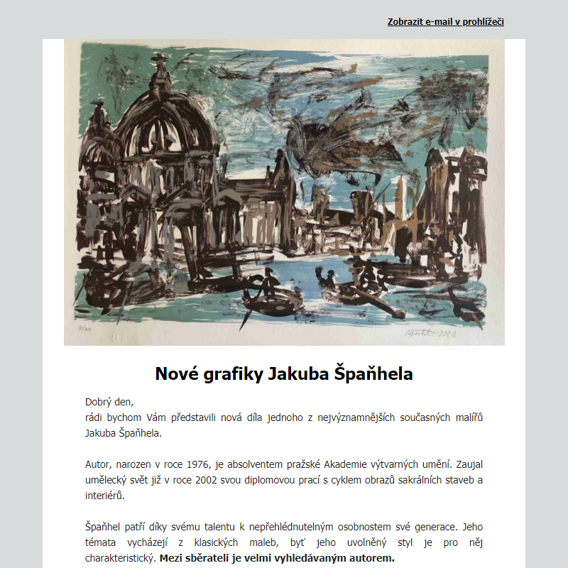 Jakub Špaňhel: nabídka nových litografií