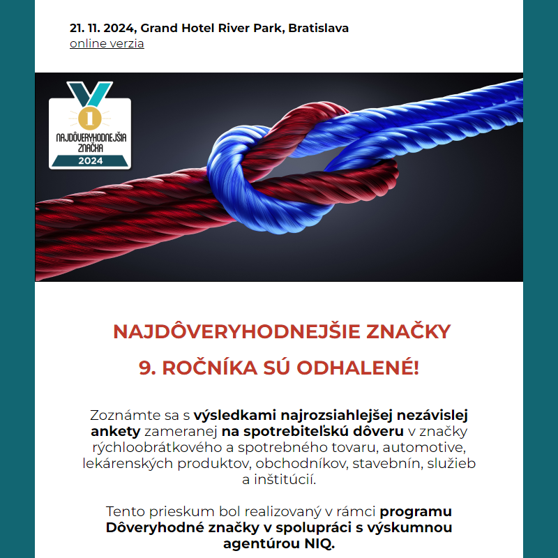 Poznáme Najdôveryhodnejšie značky 2024