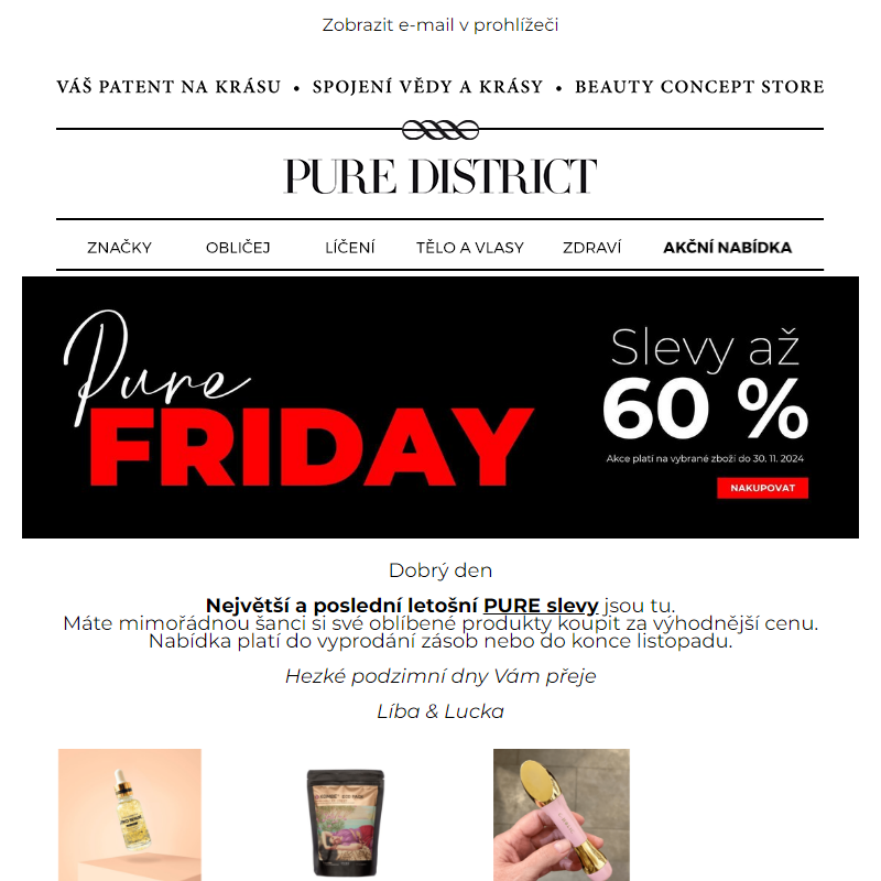 PURE BLACK FRIDAY: slevy až 60 %