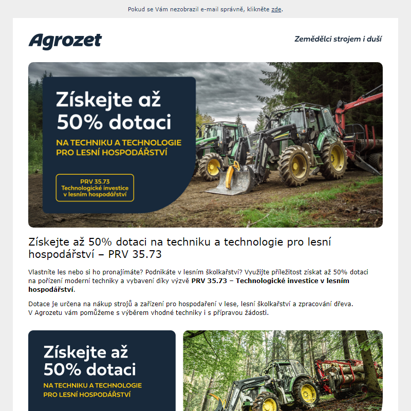 PRV 35.73 – Technologické investice v lesním hospodářství