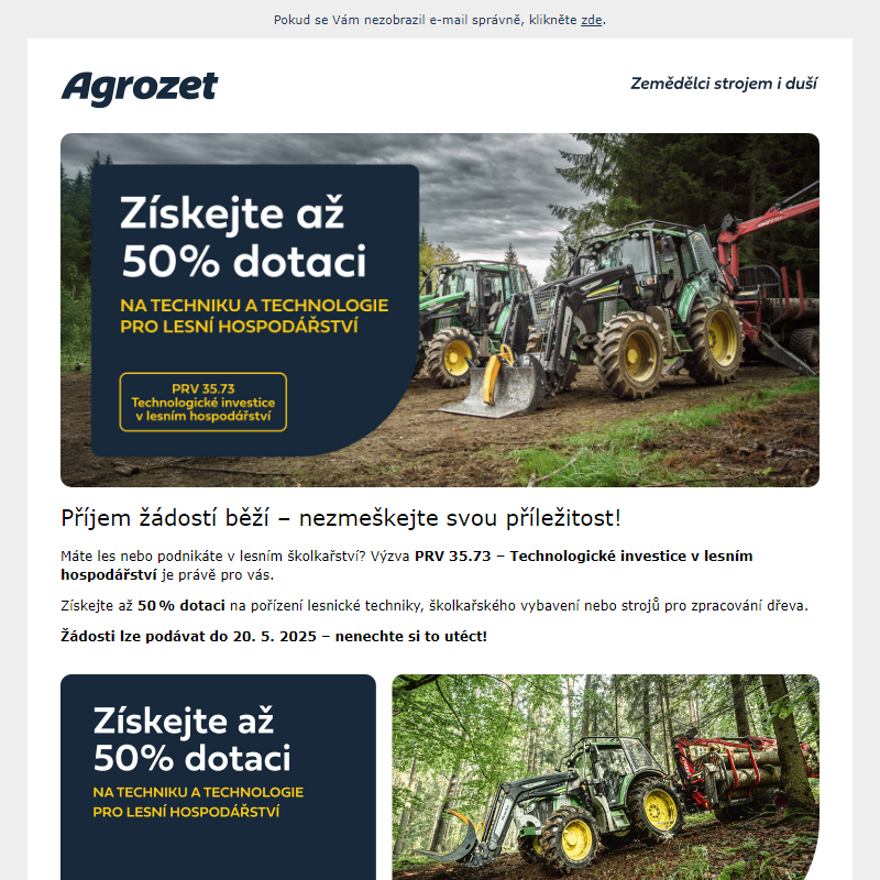 PRV 35.73 – Technologické investice v lesním hospodářství