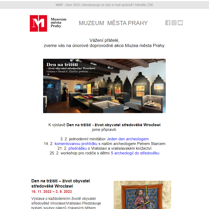 Muzeum města Prahy - program únor 2023