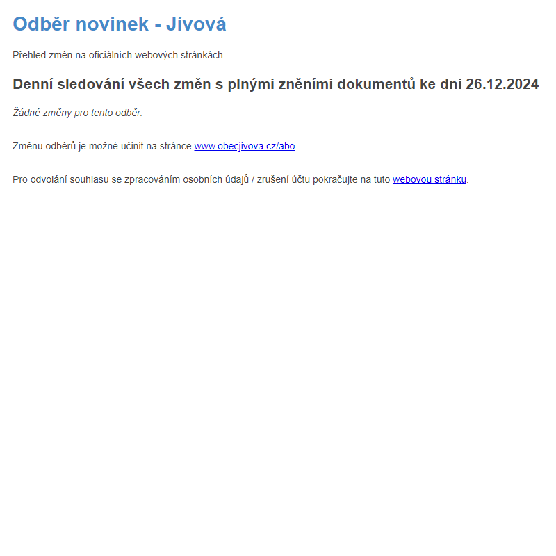 Odběr novinek (26.12.2024)