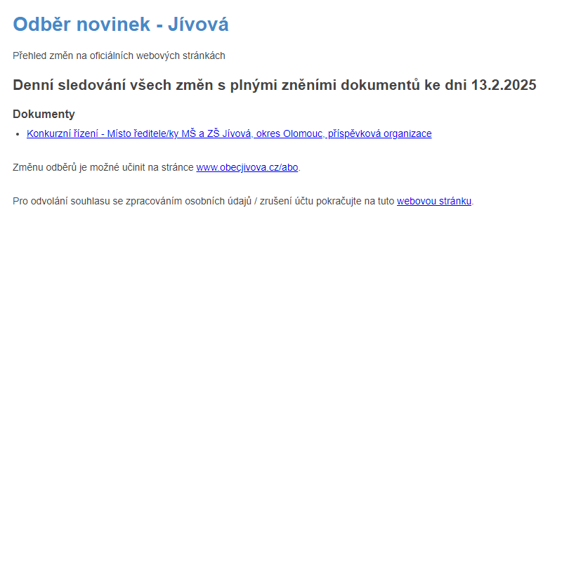 Odběr novinek (13.2.2025)