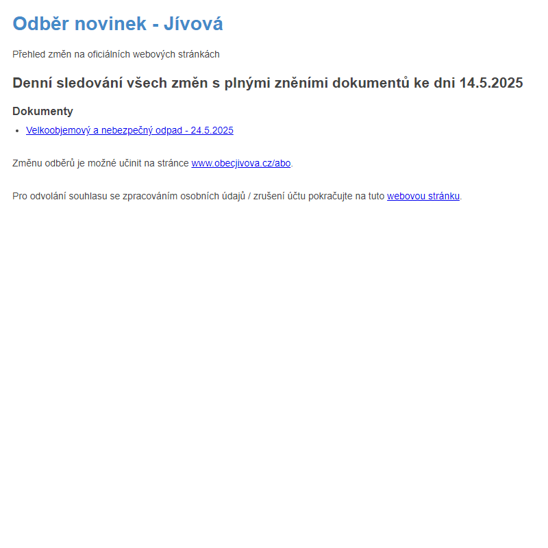 Odběr novinek (14.5.2025)