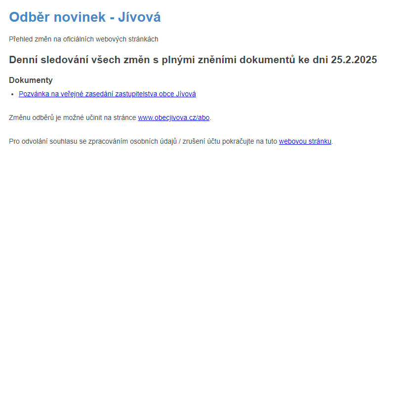 Odběr novinek (25.2.2025)