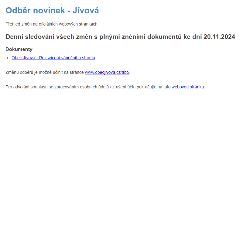 Odběr novinek (20.11.2024)