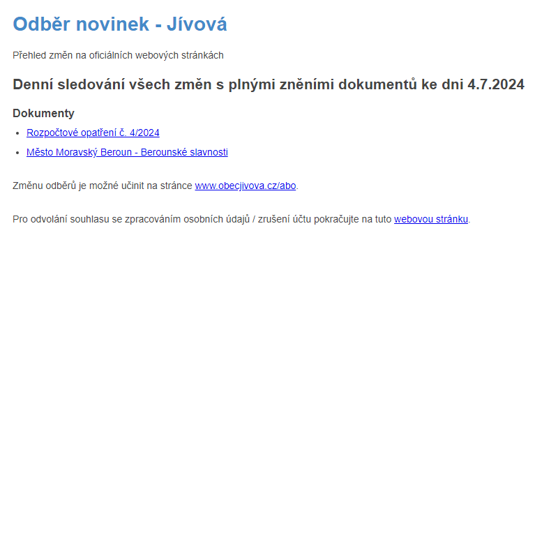 Odběr novinek (4.7.2024)