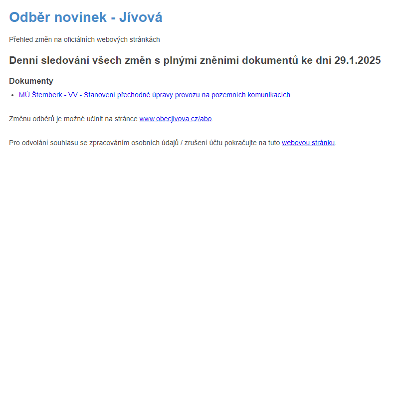 Odběr novinek (29.1.2025)