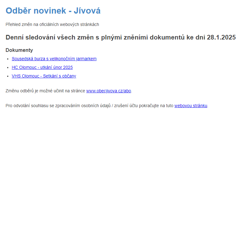 Odběr novinek (28.1.2025)