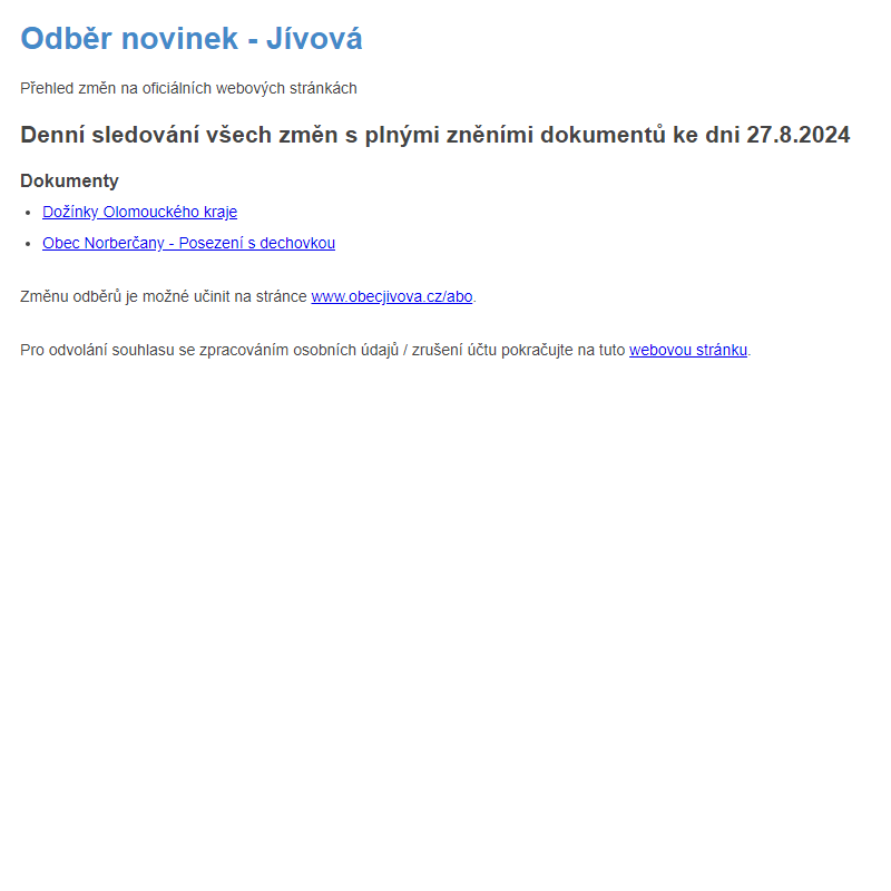 Odběr novinek (27.8.2024)