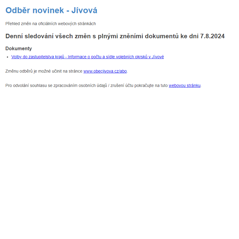 Odběr novinek (7.8.2024)