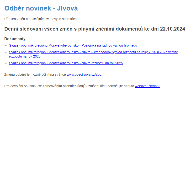 Odběr novinek (22.10.2024)