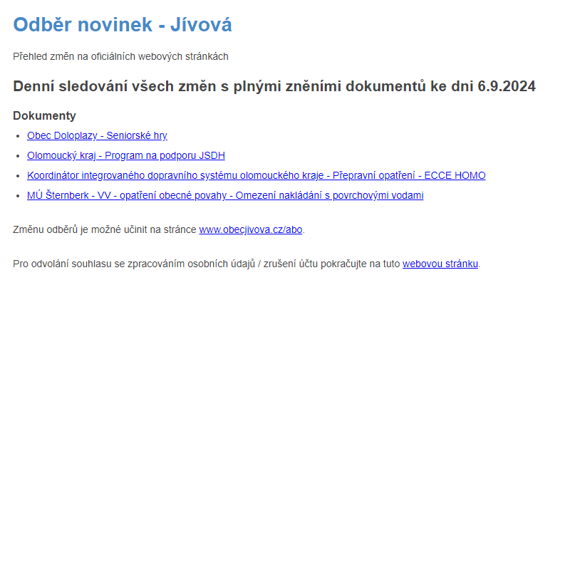 Odběr novinek (6.9.2024)