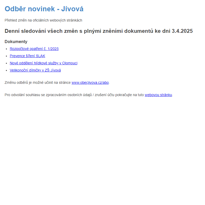 Odběr novinek (3.4.2025)