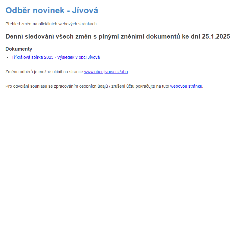 Odběr novinek (25.1.2025)