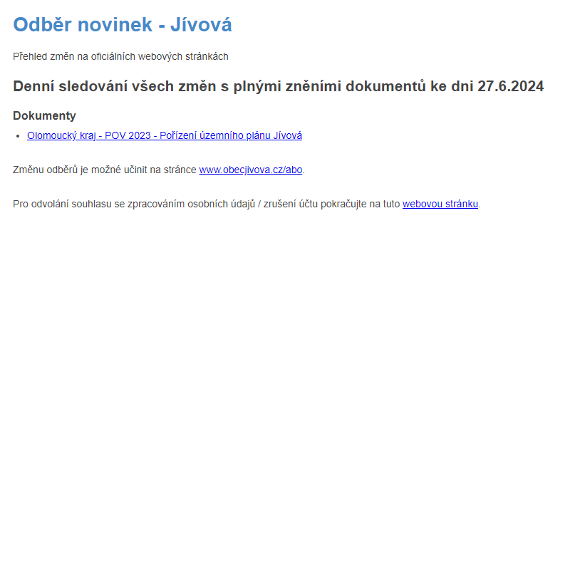 Odběr novinek (27.6.2024)