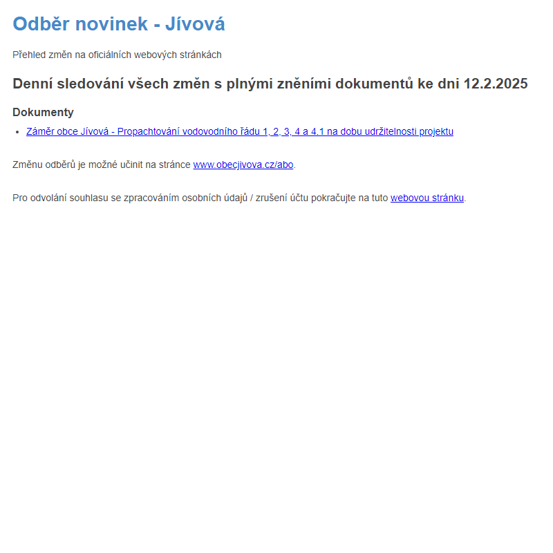 Odběr novinek (12.2.2025)