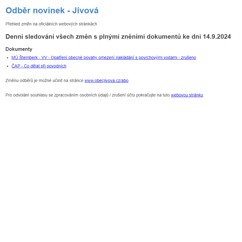 Odběr novinek (14.9.2024)