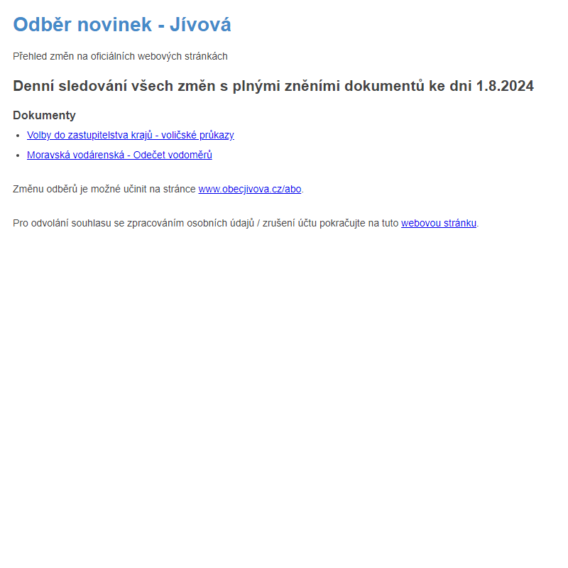 Odběr novinek (1.8.2024)