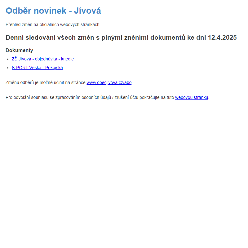 Odběr novinek (12.4.2025)