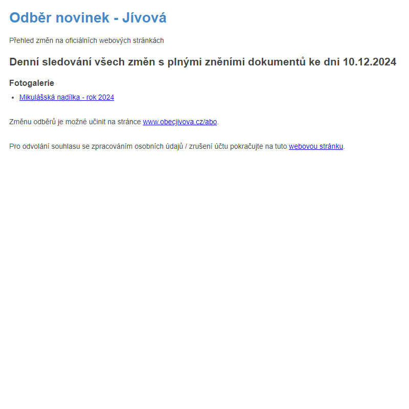 Odběr novinek (10.12.2024)