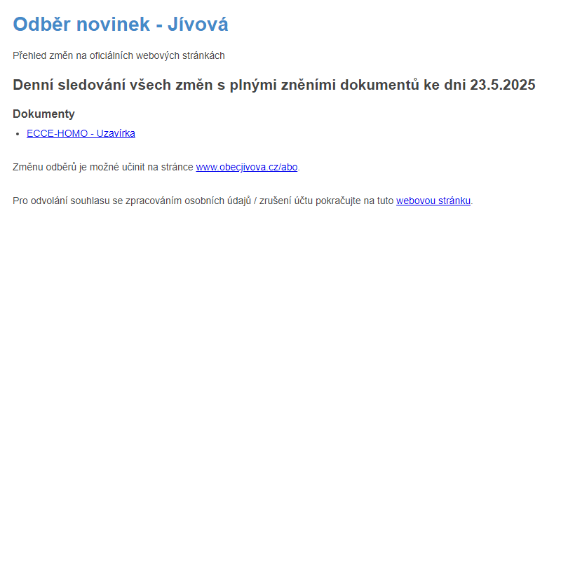 Odběr novinek (23.5.2025)
