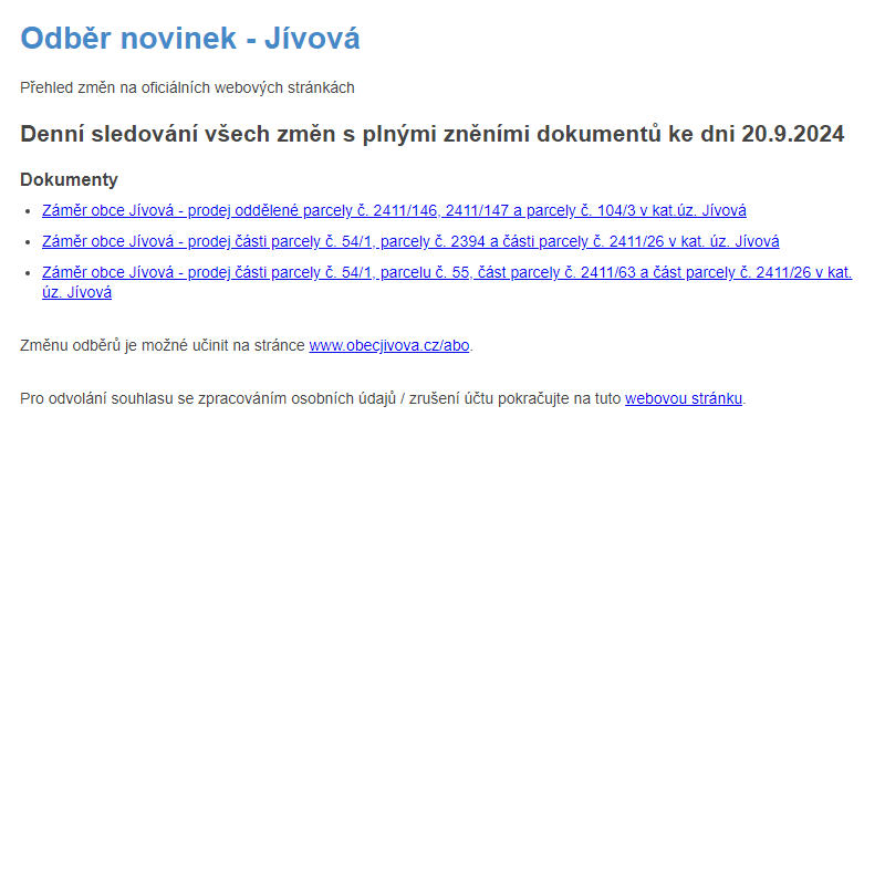 Odběr novinek (20.9.2024)