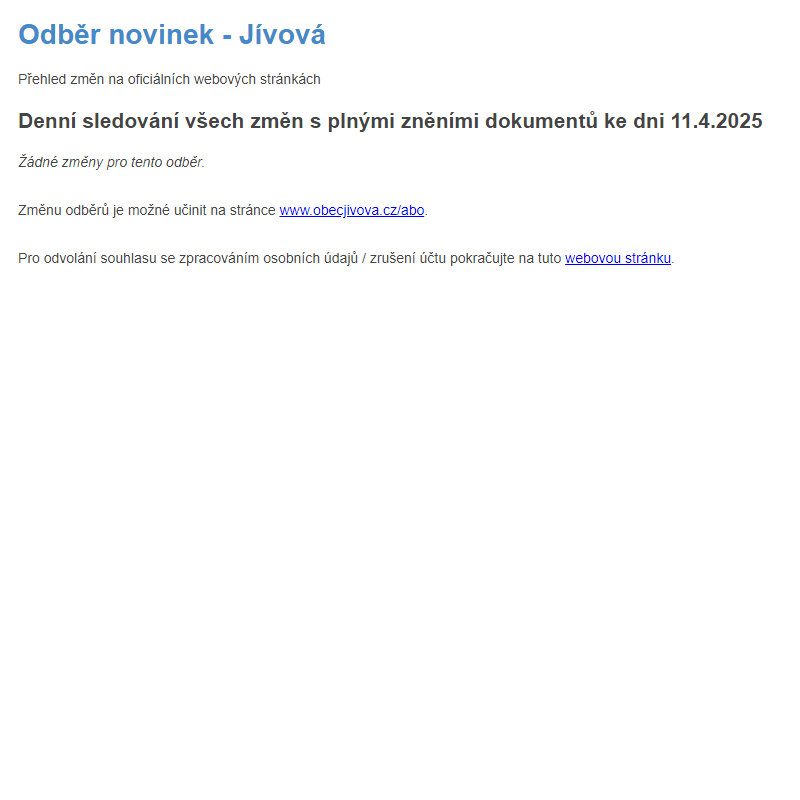 Odběr novinek (11.4.2025)