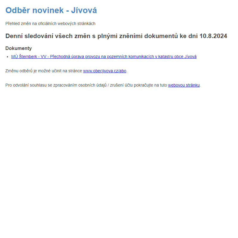 Odběr novinek (10.8.2024)