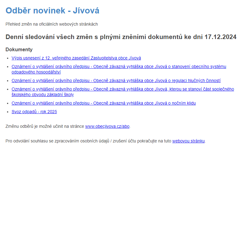 Odběr novinek (17.12.2024)