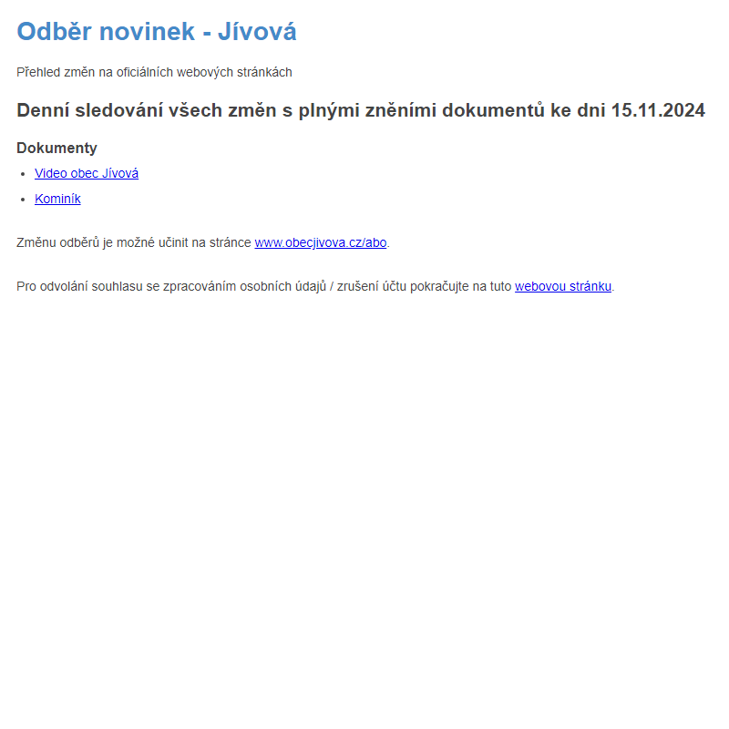 Odběr novinek (15.11.2024)