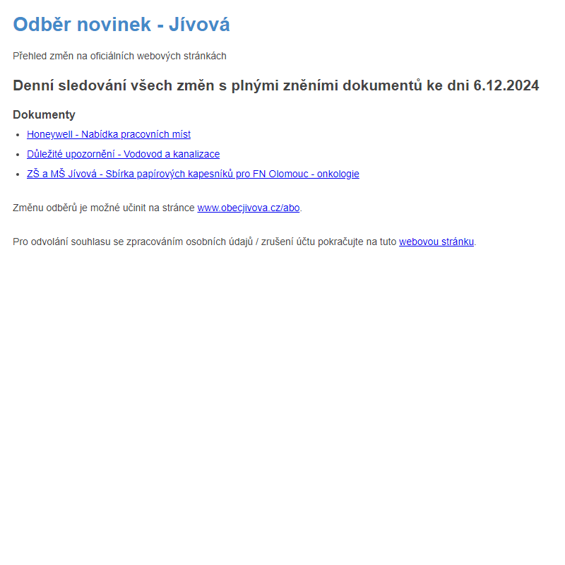 Odběr novinek (6.12.2024)