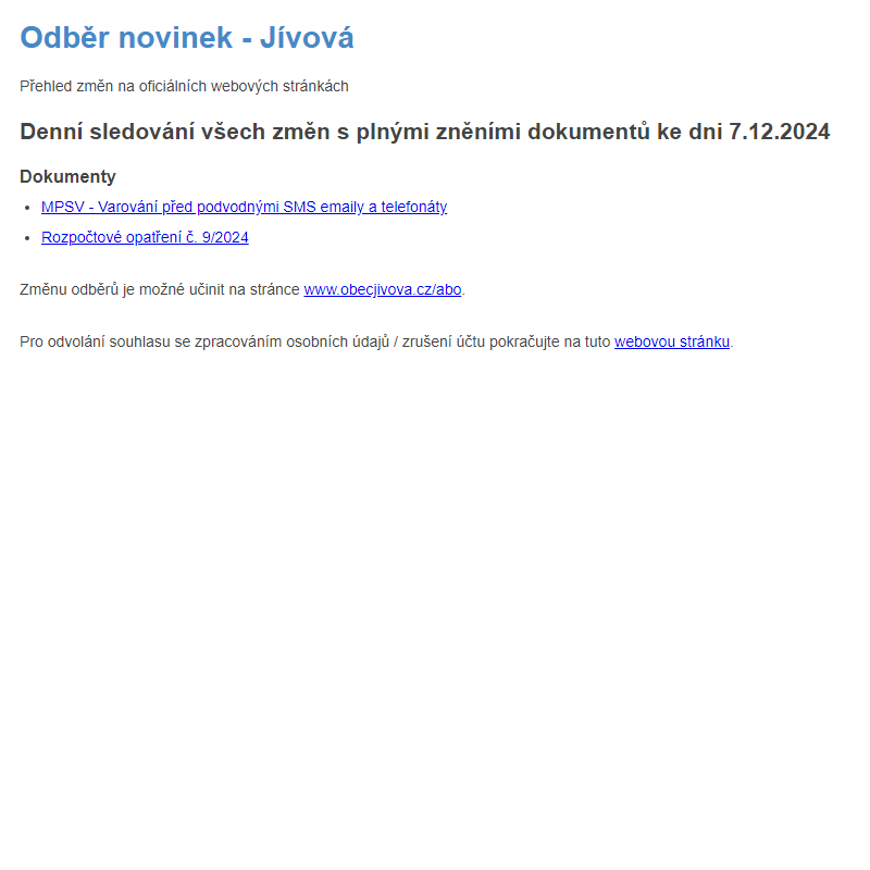 Odběr novinek (7.12.2024)