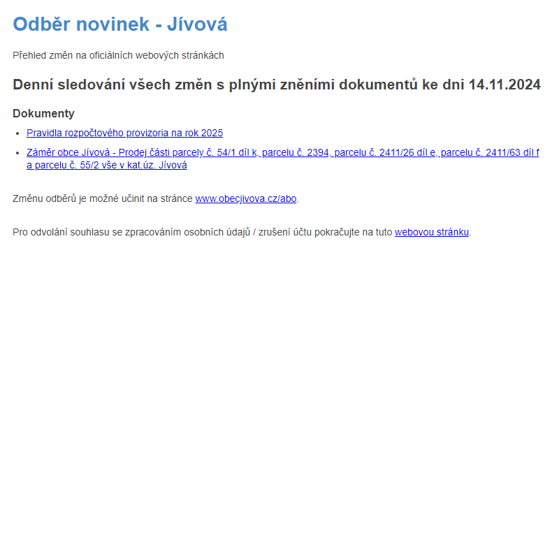 Odběr novinek (14.11.2024)