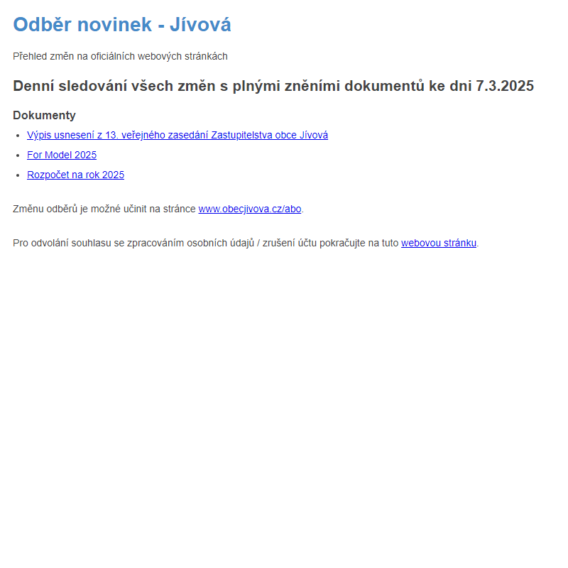 Odběr novinek (7.3.2025)
