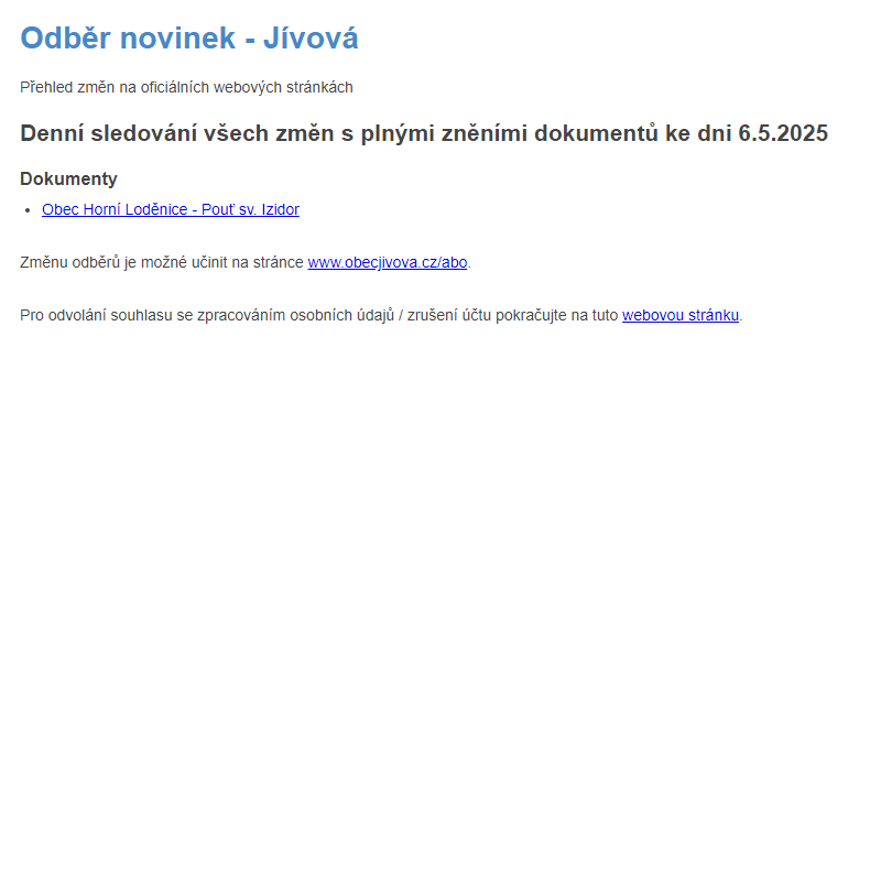 Odběr novinek (6.5.2025)