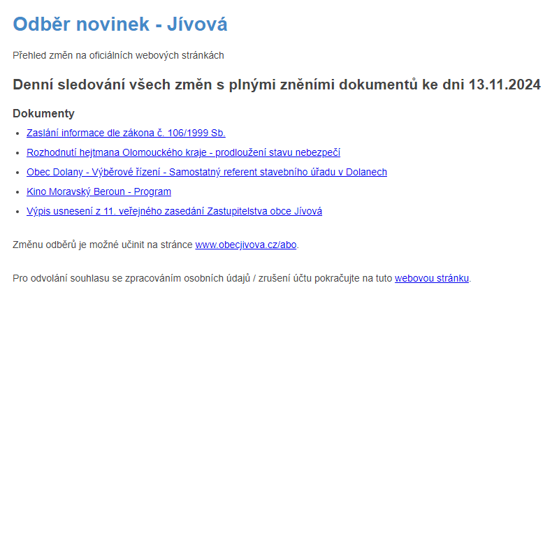 Odběr novinek (13.11.2024)