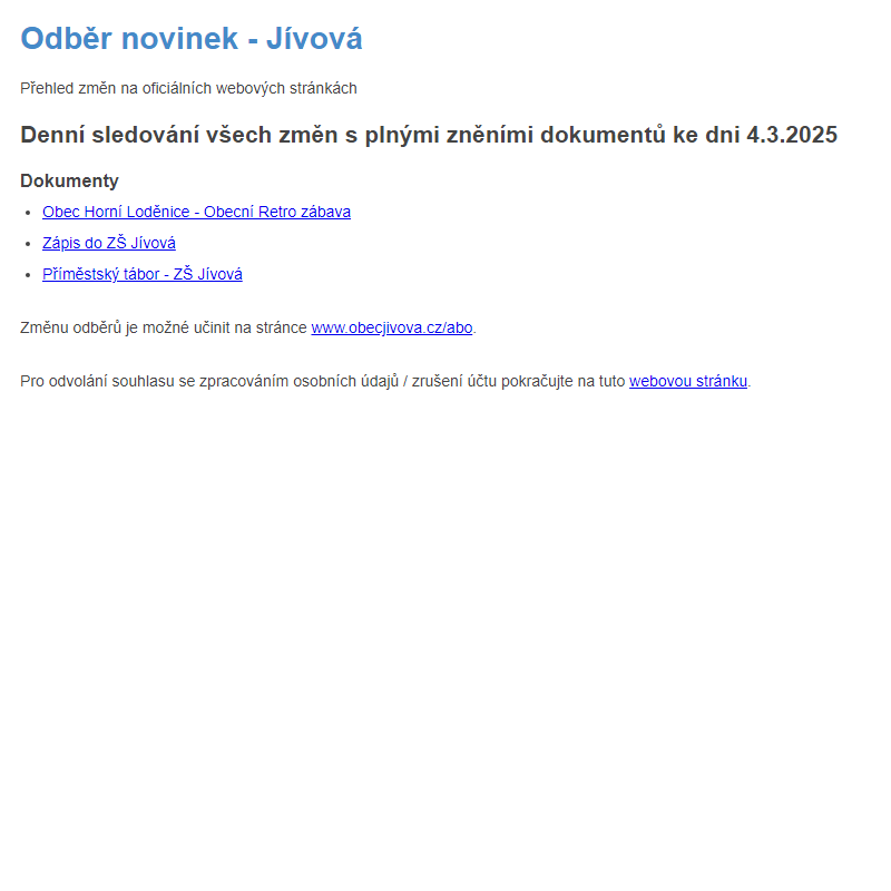 Odběr novinek (4.3.2025)