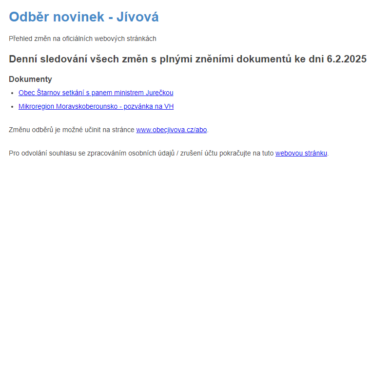 Odběr novinek (6.2.2025)