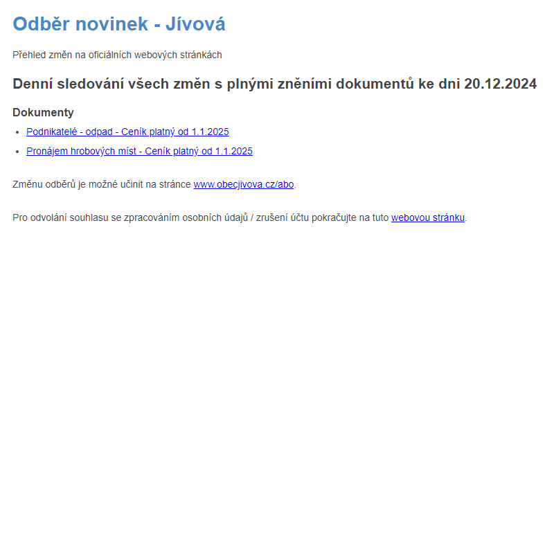 Odběr novinek (20.12.2024)