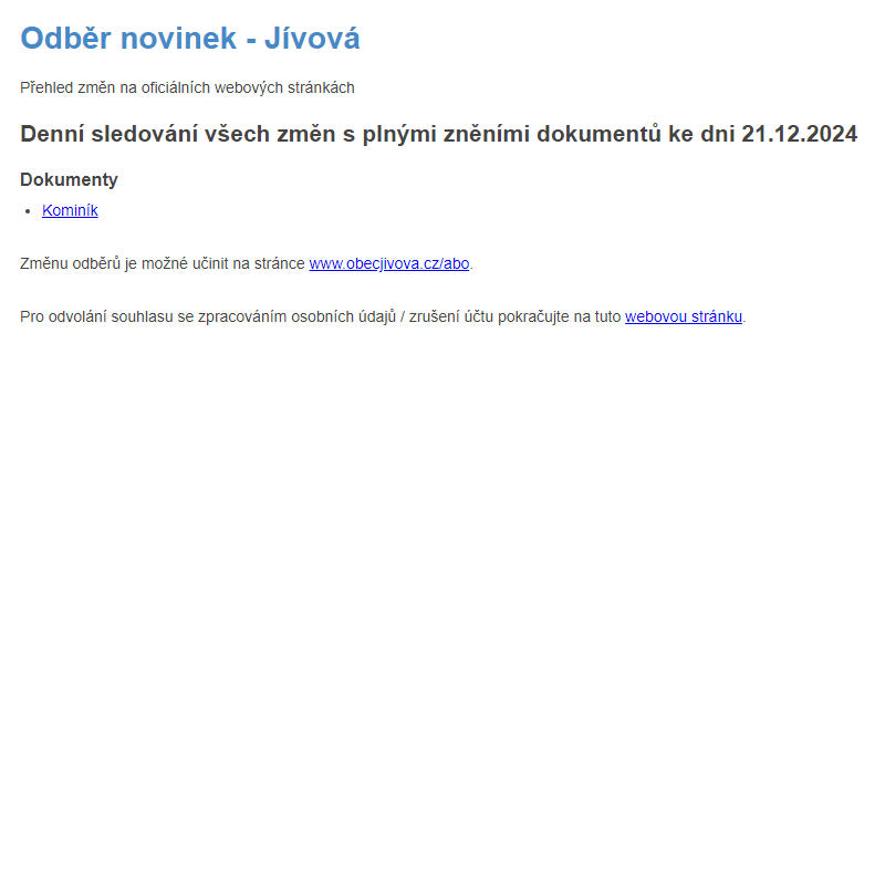 Odběr novinek (21.12.2024)