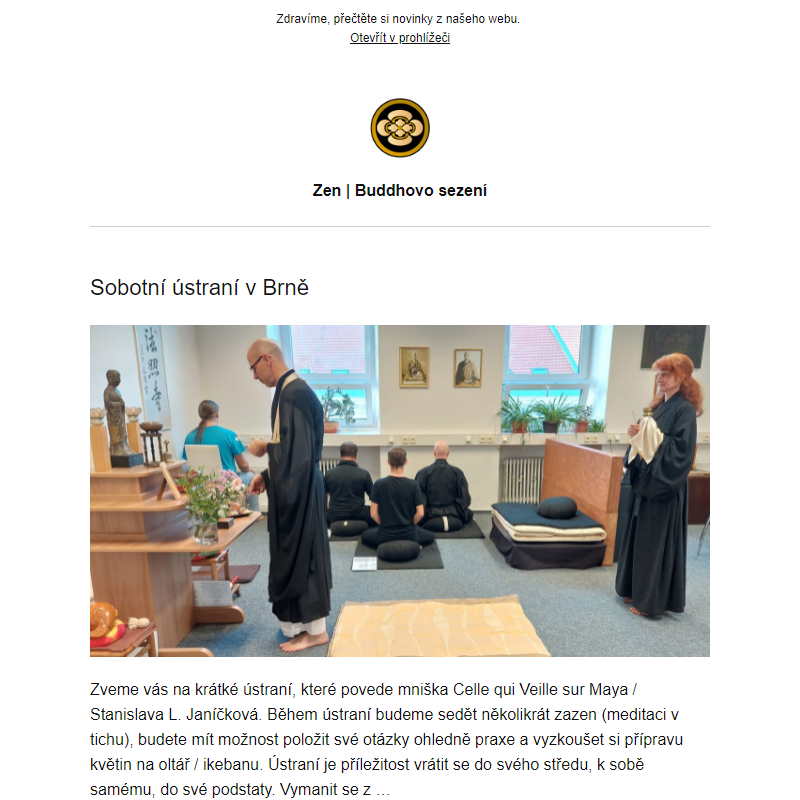 Sobotní ústraní v Brně 1. 3. | Introduction to Zazen (in English) 6. 3.