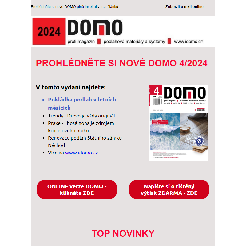 iDOMO - Nové DOMO 4/2024. Trendy. Novinky. Praxe