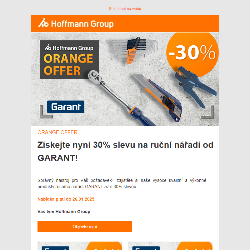 _ Ušetřete 30 % na ručním nářadí od GARANT!