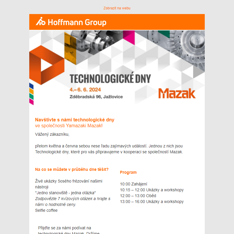 Pojďte s námi navštívit technologické dny Mazak!
